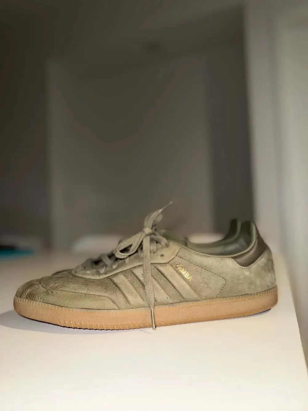 adidas Samba OG Olive Strata Suede Gum Sole Sneakers Size 14